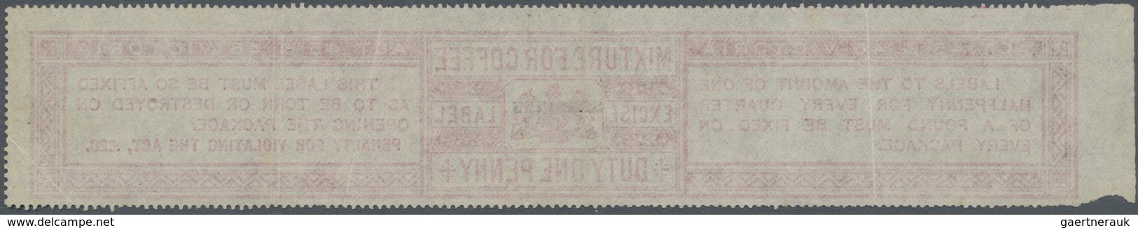 Thematik: Nahrung-Kaffee / Food-coffee: 1890 (ca.), GREAT BRITAIN/IRELAND: Revenue Stamp 'MIXTURE FO - Ernährung