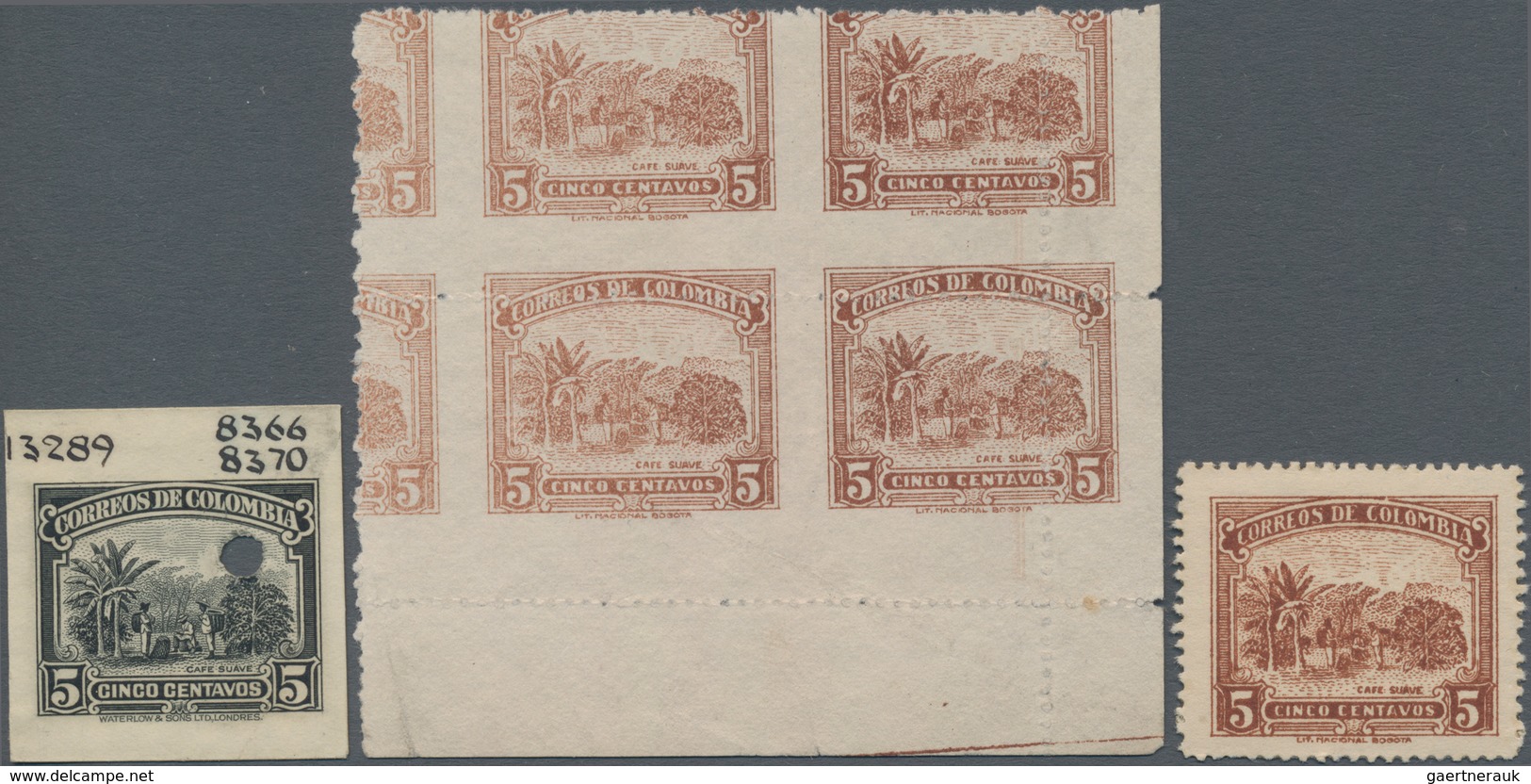 Thematik: Nahrung-Kaffee / Food-coffee: 1932/1944, COLOMBIA: Definitive Issue 5c. Brown 'Coffee Plan - Food