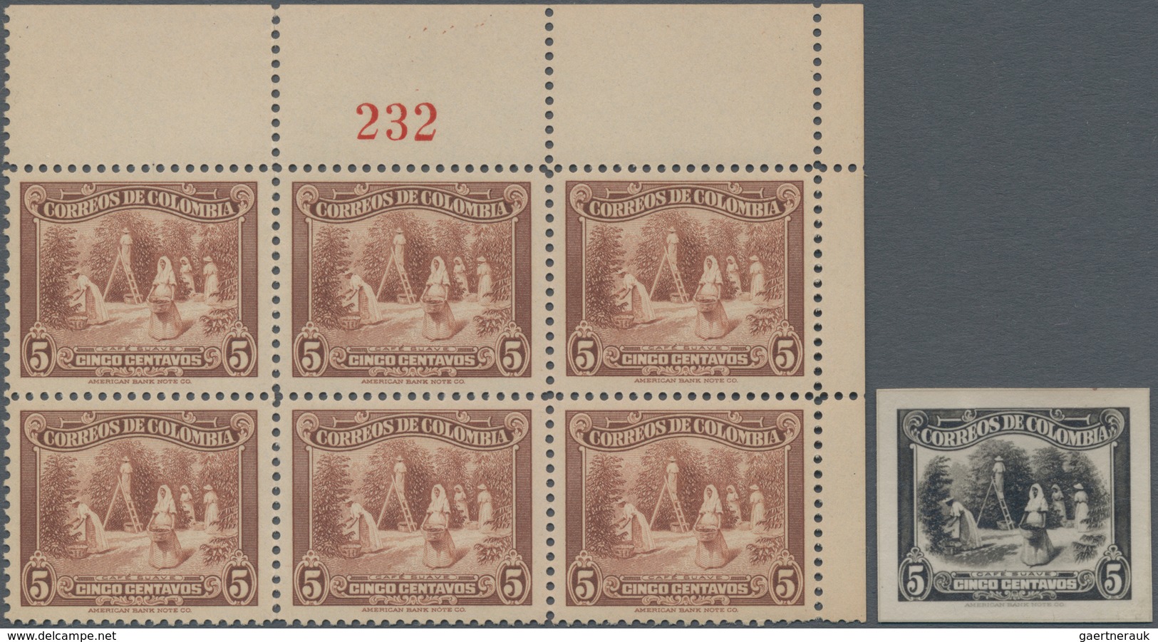 Thematik: Nahrung-Kaffee / Food-coffee: 1934, COLOMBIA: Definitive Issue 5c. Brown 'Coffee Harvestin - Ernährung