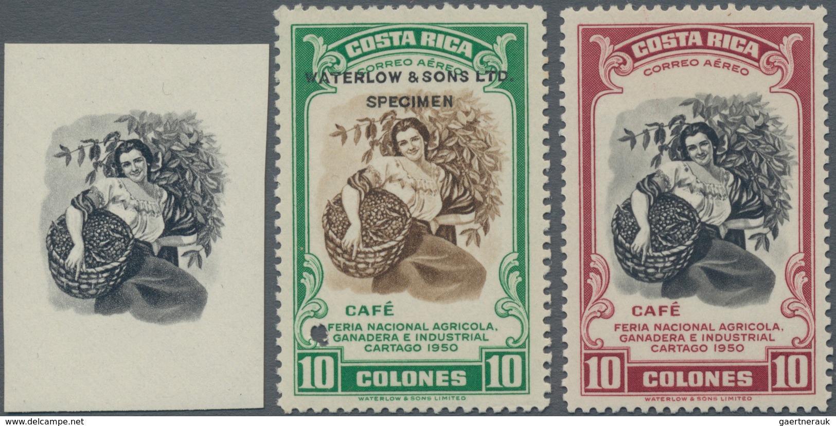 Thematik: Nahrung-Kaffee / Food-coffee: 1950, COSTA RICA: Agriculture Exposition In Cartago 10col. ' - Food