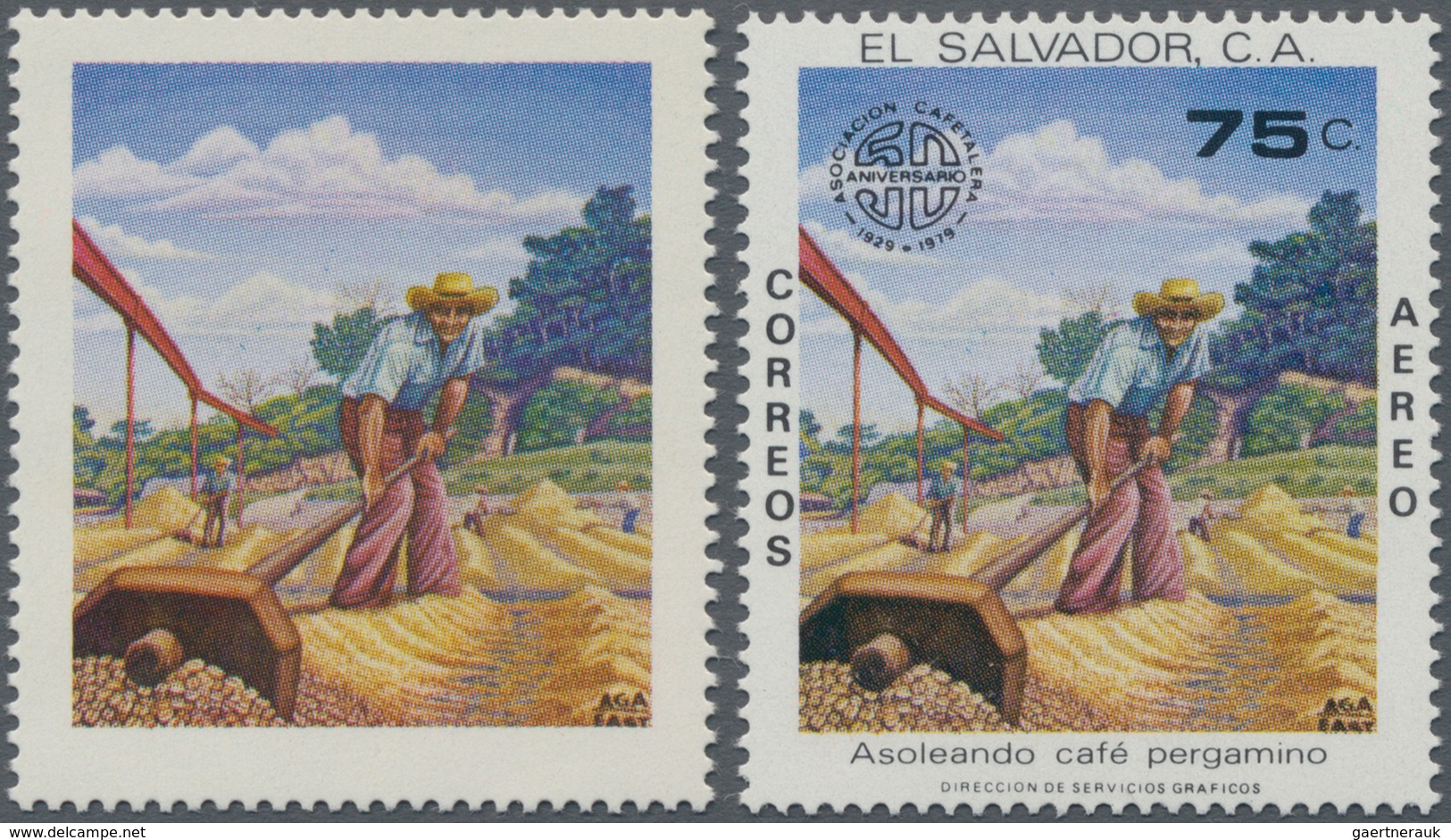 Thematik: Nahrung-Kaffee / Food-coffee: 1979, EL SALVADOR: 50 Years Coffee Plantation Association 75 - Ernährung