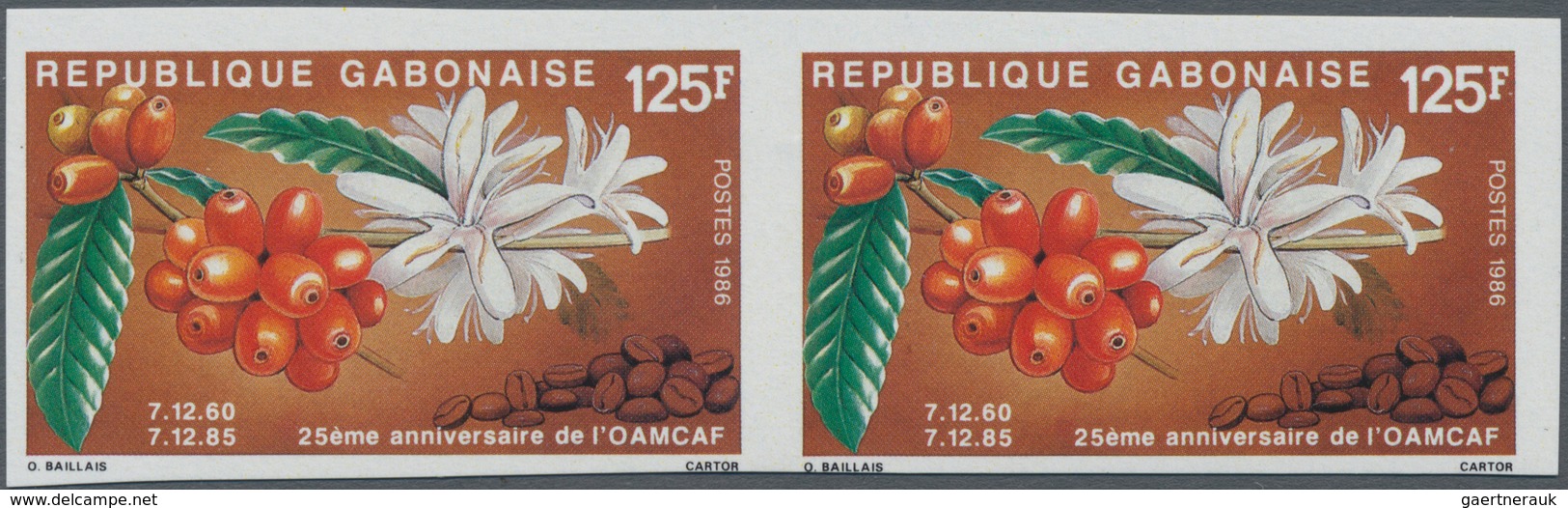 Thematik: Nahrung-Kaffee / Food-coffee: 1986, GABON: 25th Anniversary Of OAMCAF (Coffee Producers) 1 - Levensmiddelen
