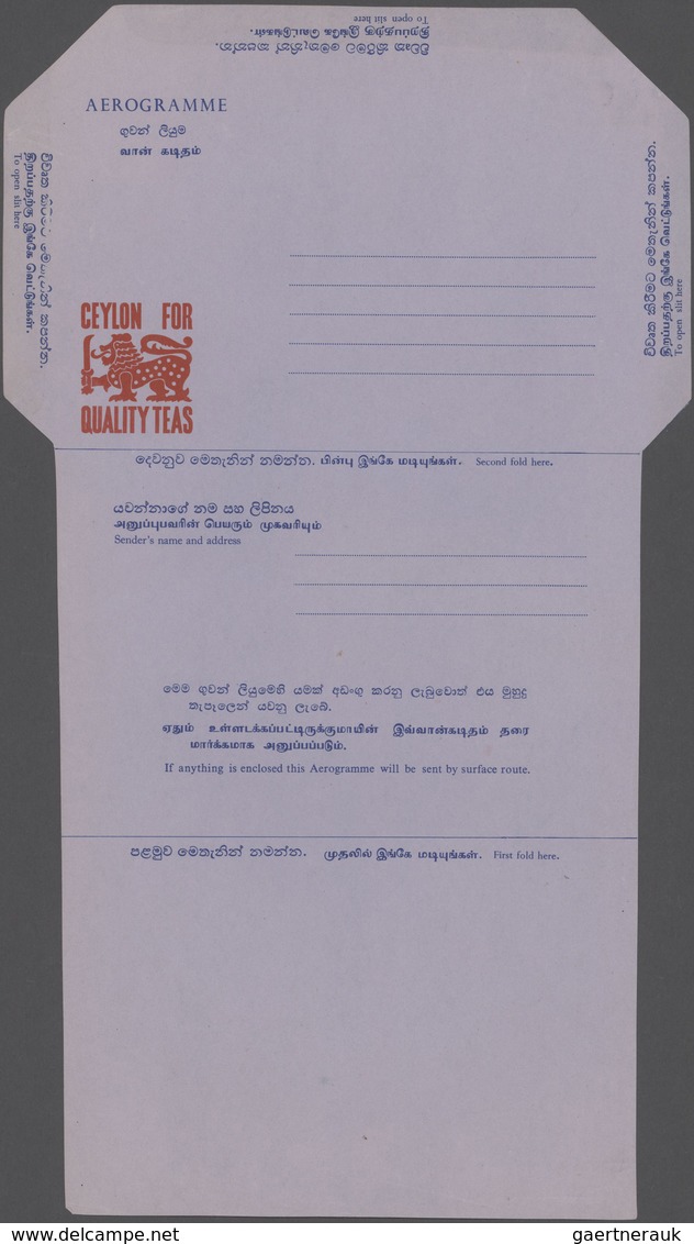 Thematik: Nahrung-Tee / Food-tea: 1972 (ca.), Unused Postal Stationery Airgram On Light Blue, Red Co - Food