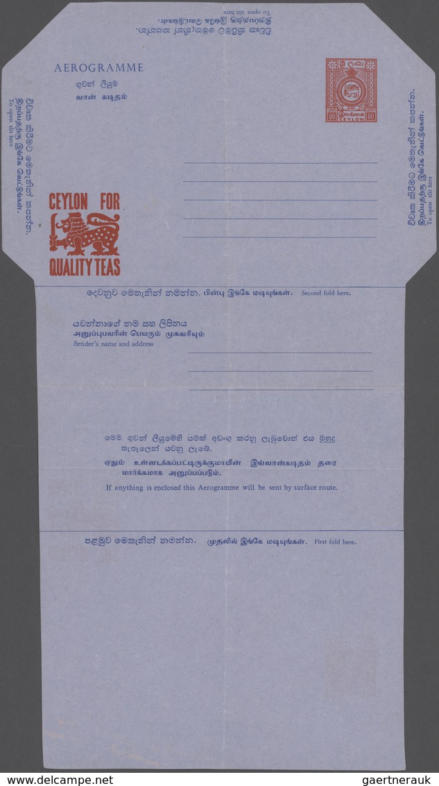 Thematik: Nahrung-Tee / Food-tea: 1972 (ca.), Unused Postal Stationery Airgram 80 Red On Light Blue, - Alimentazione