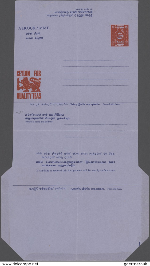 Thematik: Nahrung-Tee / Food-tea: 1972 (ca.), Unused Postal Stationery Airgram 80 Red On Light Blue, - Food