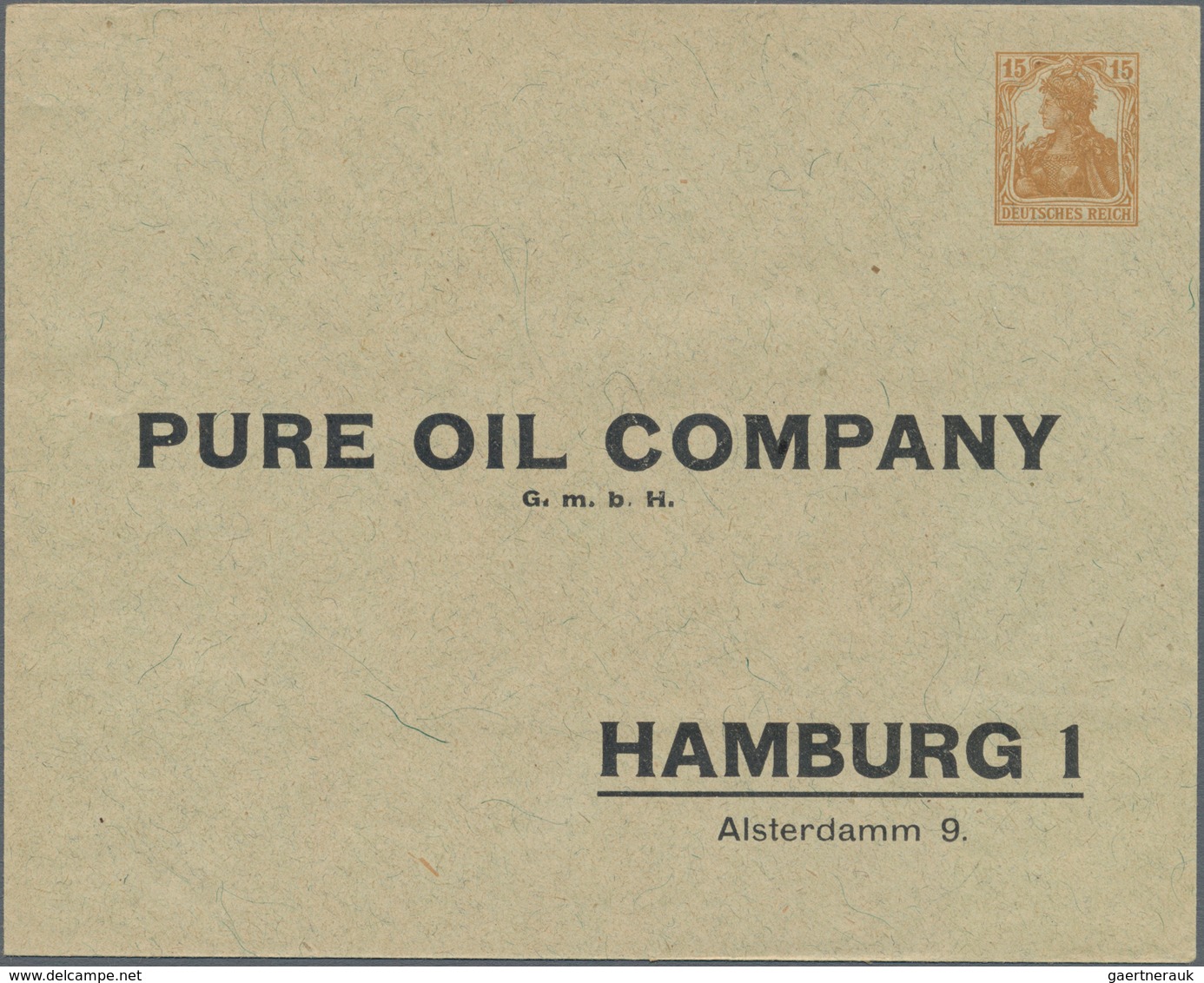 Thematik: Öl / Oil: 1916, German Reich. Very Rare Private Envelope 15pf Light Brown Germania With Fo - Erdöl