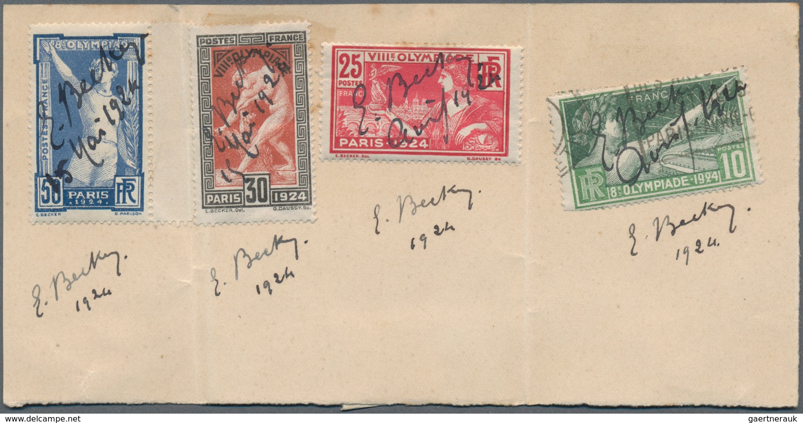 Thematik: Olympische Spiele / Olympic Games: 1924, Olympic Games Paris, 10c.-50c., Complete Set Of F - Other & Unclassified