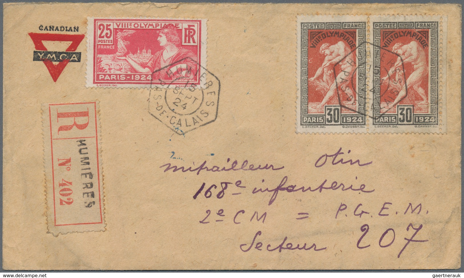 Thematik: Olympische Spiele / Olympic Games: 1924, France For Paris 1924. Registered Letter Imprinte - Sonstige & Ohne Zuordnung