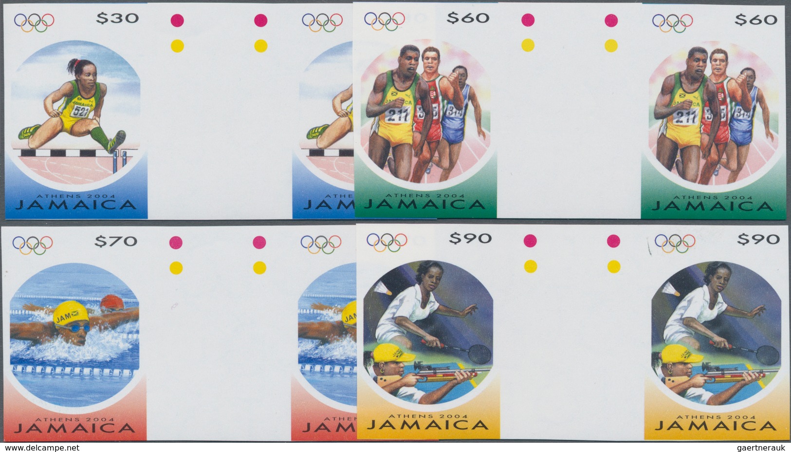 Thematik: Olympische Spiele / Olympic Games: 2004, JAMAICA: Summer Olympics Athens Complete Set Of F - Other & Unclassified