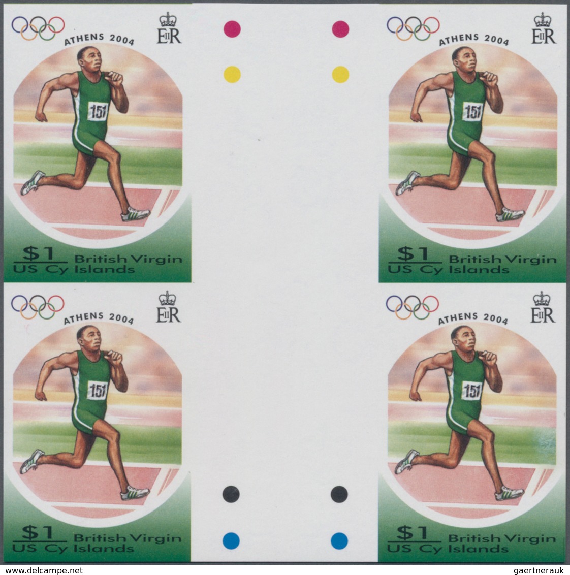 Thematik: Olympische Spiele / Olympic Games: 2004, BRITISH VIRGIN ISLANDS: Summer Olympics Athens $1 - Other & Unclassified