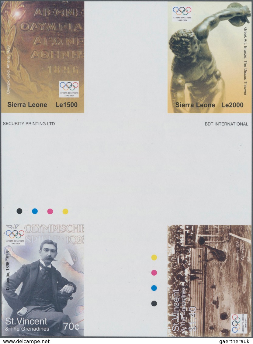 Thematik: Olympische Spiele / Olympic Games: 2004, SIERRA LEONE And ST. VINCENT: Summer Olympics Ath - Sonstige & Ohne Zuordnung