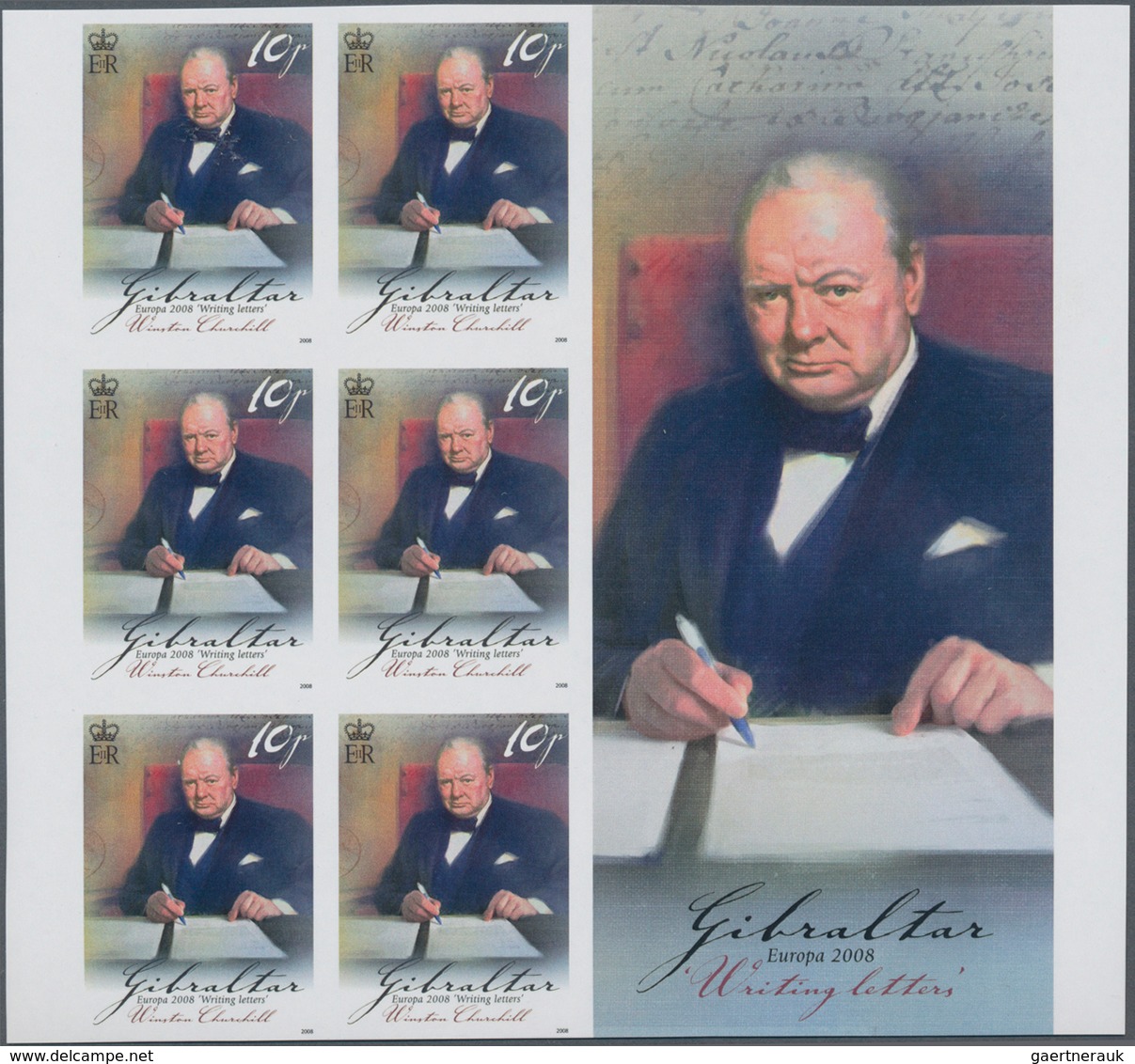 Thematik: Persönlichkeiten - Churchill / Personalities - Churchill: 2008, GIBRALTAR: Europa 'Writing - Sir Winston Churchill