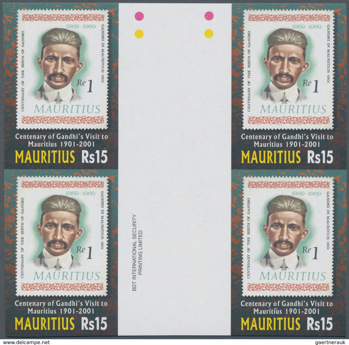 Thematik: Persönlichkeiten - Gandhi / Personalities - Gandhi: 2001, MAURITIUS: Centenary Of Gandhi's - Mahatma Gandhi