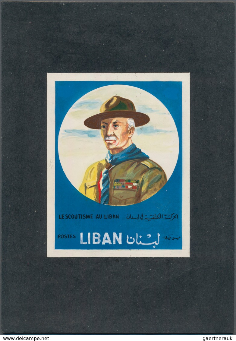 Thematik: Pfadfinder / Boy Scouts: 1962, Libanon, Issue Boy Scouts Artist Drawing(103x133) Sir Baden - Other & Unclassified