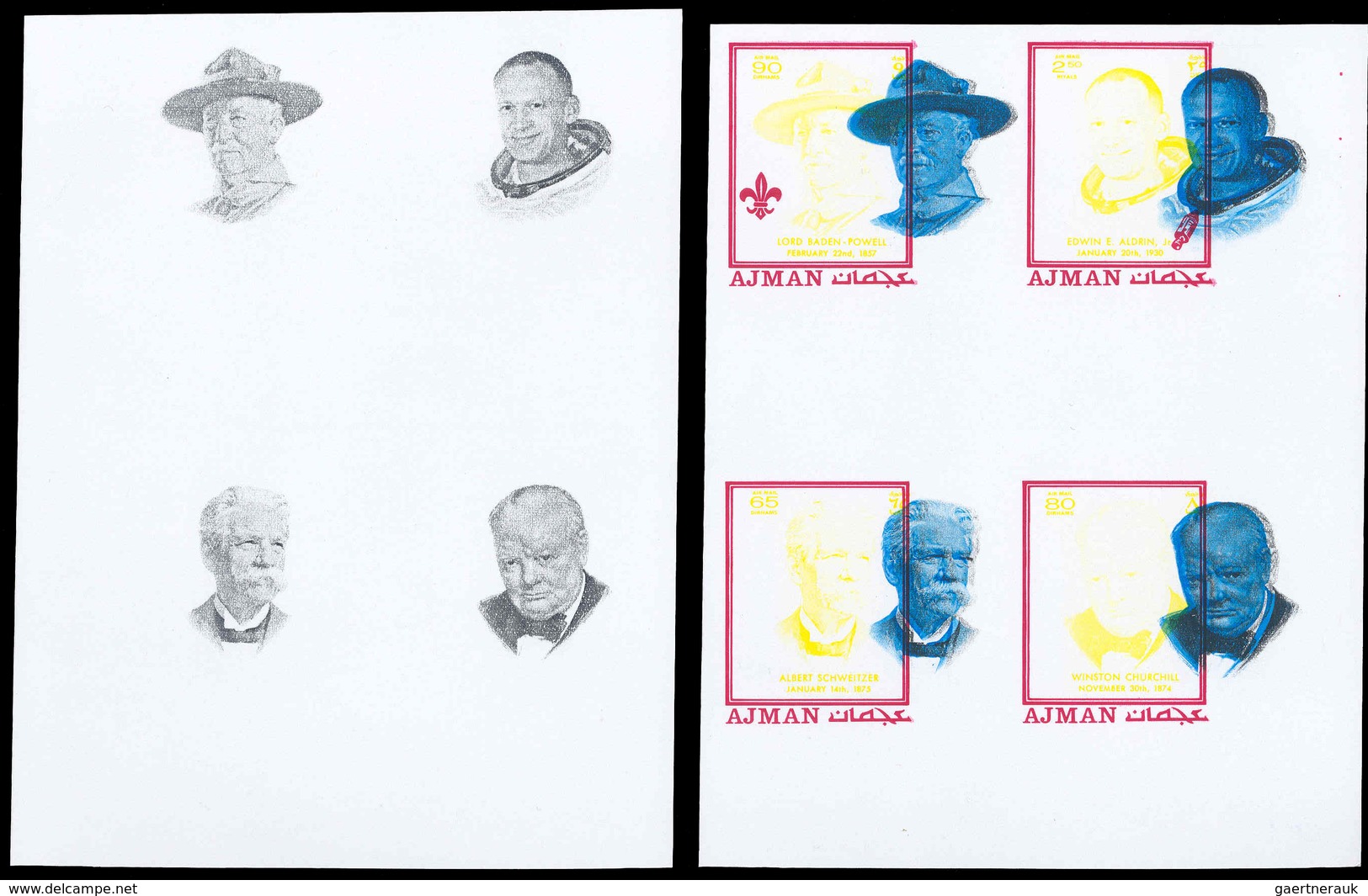 Thematik: Pfadfinder / Boy Scouts: 1971, CELEBRITIES - 6 Items; Collective Single Die Proofs For The - Sonstige & Ohne Zuordnung