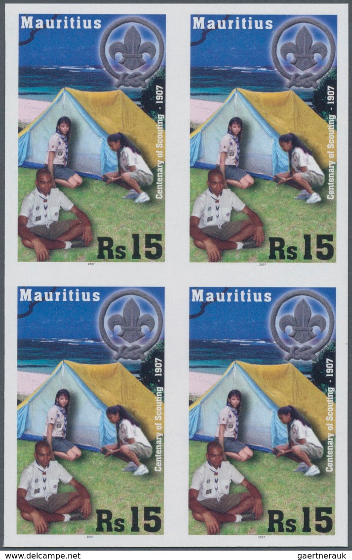 Thematik: Pfadfinder / Boy Scouts: 2007, Mauritius. IMPERFORATE Block Of 4 For The 15rs Value Of The - Other & Unclassified