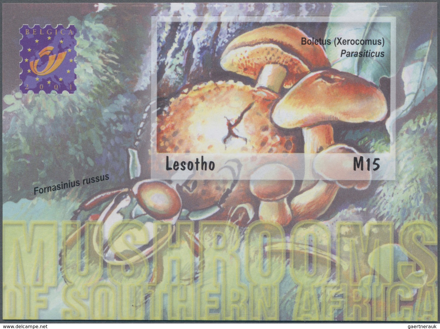 Thematik: Pilze / Mushrooms: 2001, Lesotho. Imperforate Souvenir Sheet (1 Value) From The Issue "Mus - Mushrooms