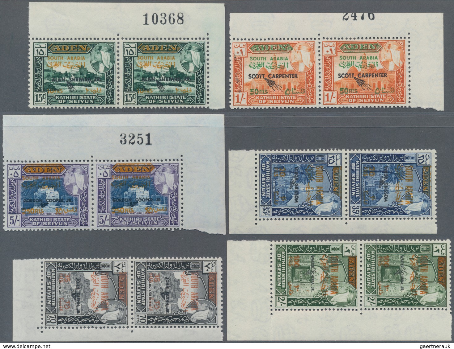 Thematik: Raumfahrt / Astronautics: 1967, ADEN (Kathiri State Of Seiyun): Definitives Set Of Six Wit - Other & Unclassified