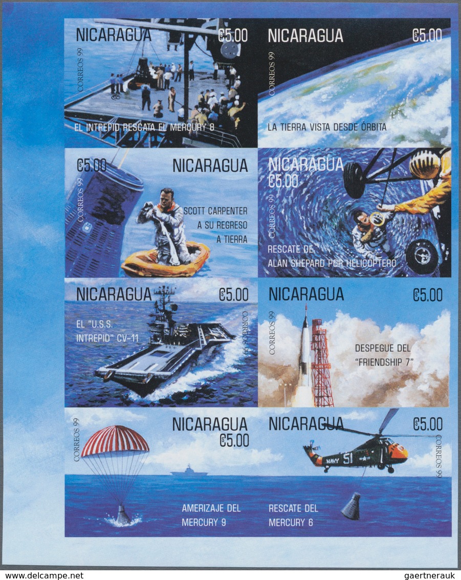 Thematik: Raumfahrt / astronautics: 2000, NICARAGUA: Space Exploration complete set of 16 in two IMP