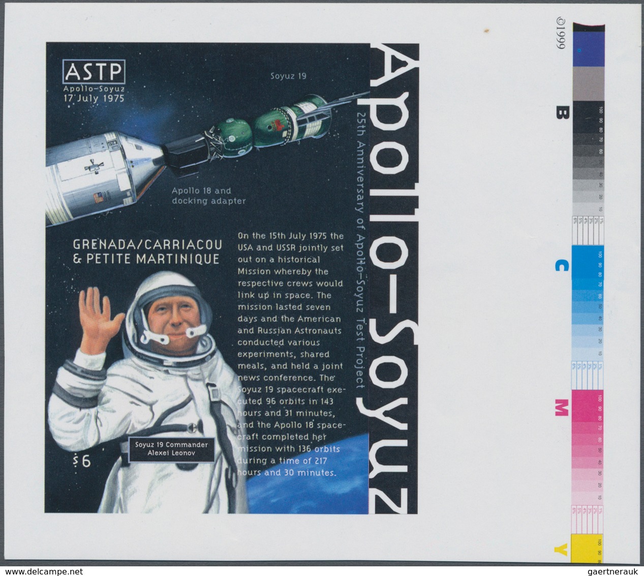 Thematik: Raumfahrt / Astronautics: 2000, GRENADA-CARRIACOU: 25th Anniversary Of Apollo-Soyuz Test P - Other & Unclassified