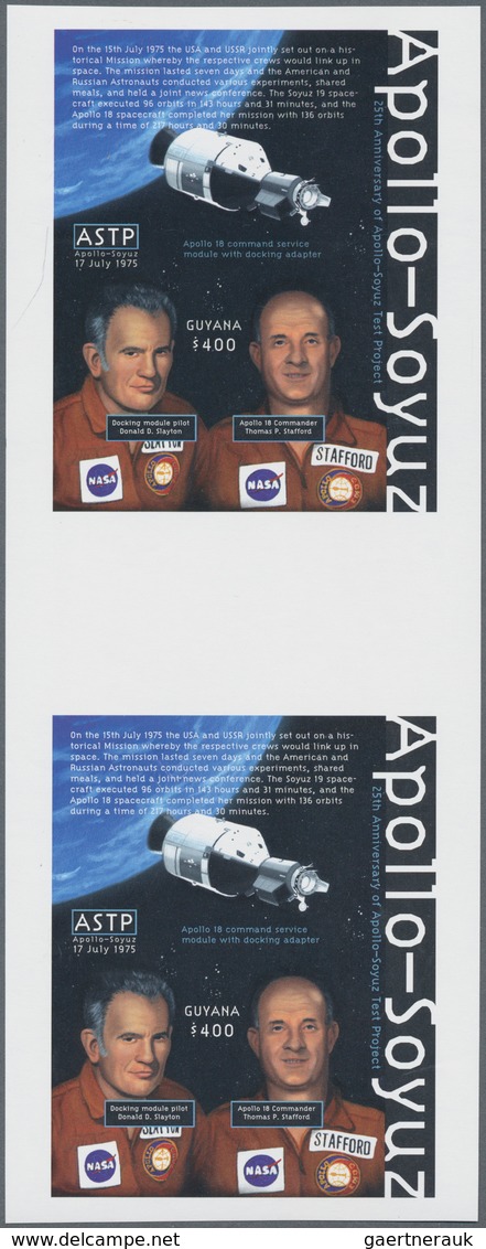 Thematik: Raumfahrt / Astronautics: 2000, GUYANA: 25th Anniversary Of Apollo-Soyuz Test Project Mini - Other & Unclassified