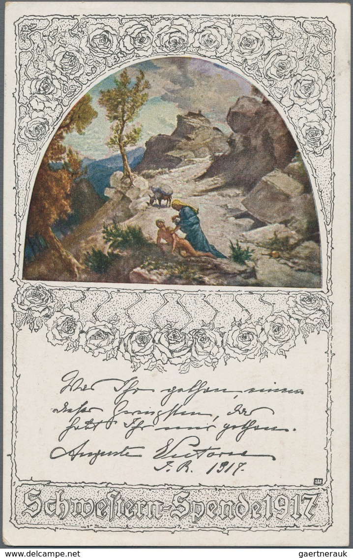Thematik: Religion / Religion: 1917, German Reich. Private Postal Card 7½ Pf Germania "Schwesternspe - Other & Unclassified