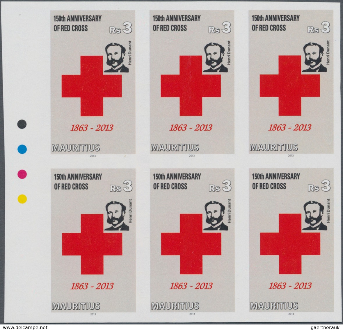 Thematik: Rotes Kreuz / Red Cross: 2013, MAURITIUS: 150th Anniversary Of Red Cross 3r. In An IMPERFO - Red Cross