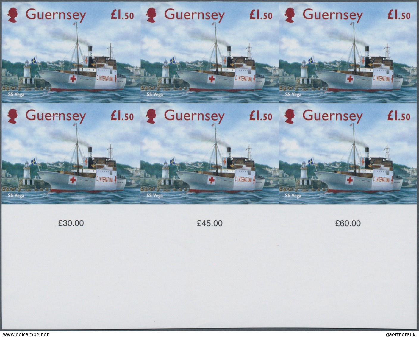 Thematik: Schiffe / Ships: 2004, GUERNSEY: Red Cross Ship 'Vega' £1.50 In An IMPERFORATE Block Of Si - Ships