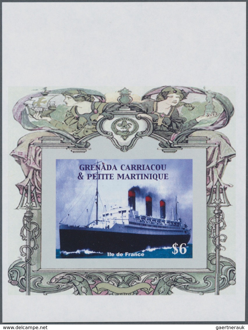 Thematik: Schiffe / Ships: 2004, GRENADA-CARRIACOU: Ocean Liners Complete IMPERFORATE Set Of Six (Ti - Ships