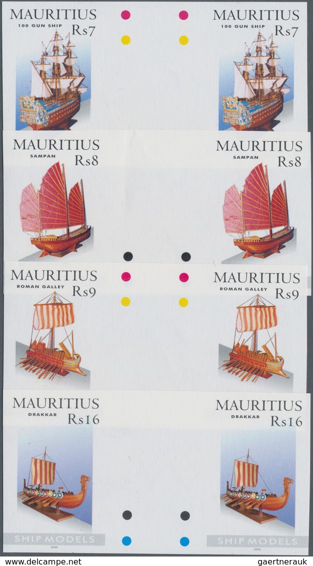 Thematik: Schiffe / Ships: 2005, MAURITIUS: Ship Models Complete Set Of Four In Horizontal IMPERFORA - Ships