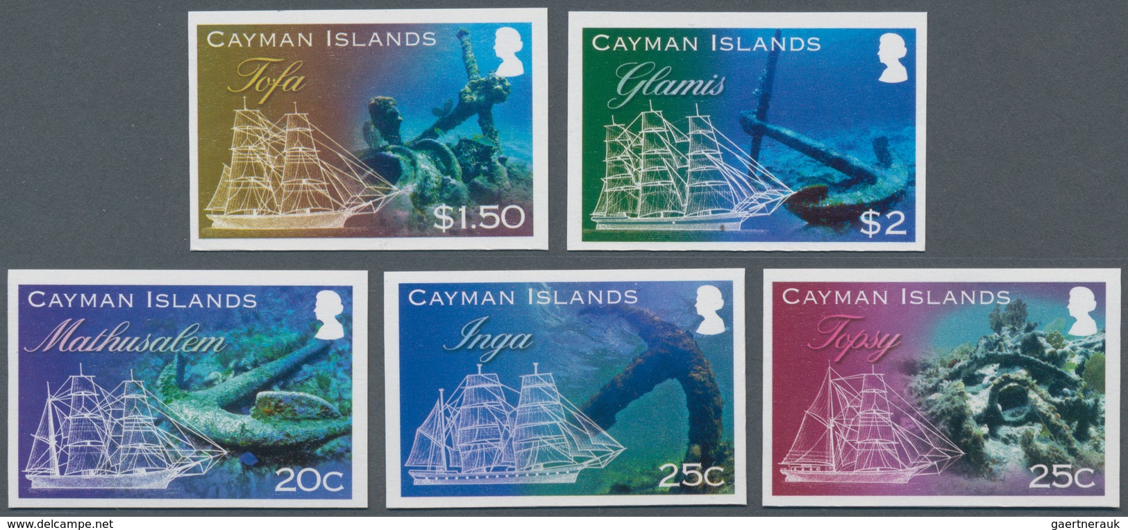 Thematik: Schiffe-Segelschiffe / Ships-sailing Ships: 2013, Cayman Islands. Complete Set "Anchors Of - Ships