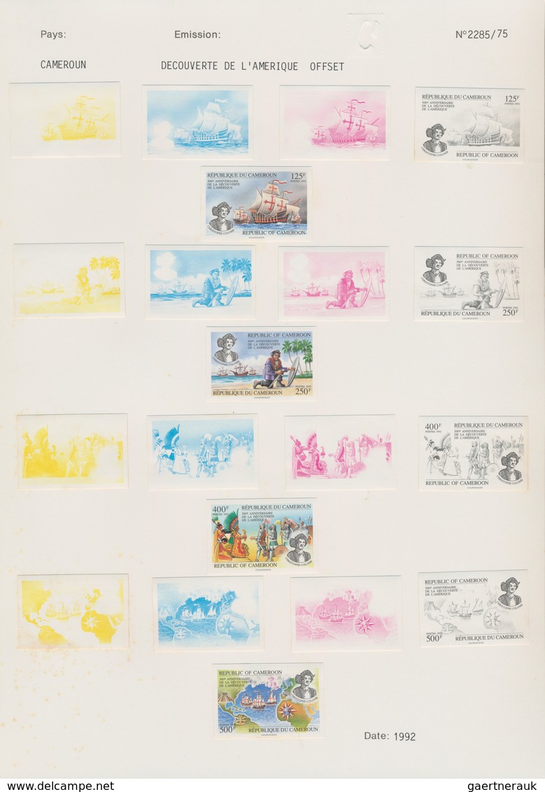 Thematik: Seefahrer, Entdecker / Sailors, Discoverers: 1992, Cameroon. Progressive Proofs For The Co - Erforscher