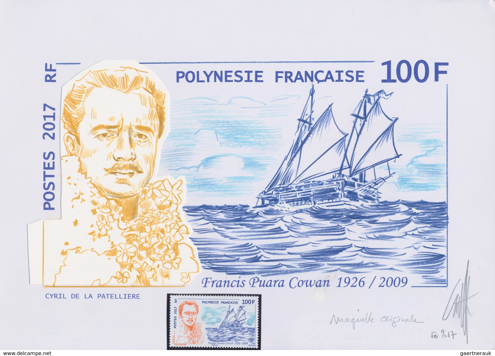 Thematik: Seefahrer, Entdecker / Sailors, Discoverers: 2017, French Polynesia. Set Of 2 Original Art - Explorers