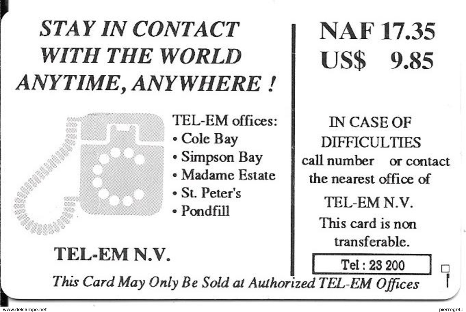 CARTE-PUCE-St MARTEEN-GEM A-60U-NAF 17,35/9,95$-PAYSAGE MARIN-TBE-RARE - Antillas (Nerlandesas)