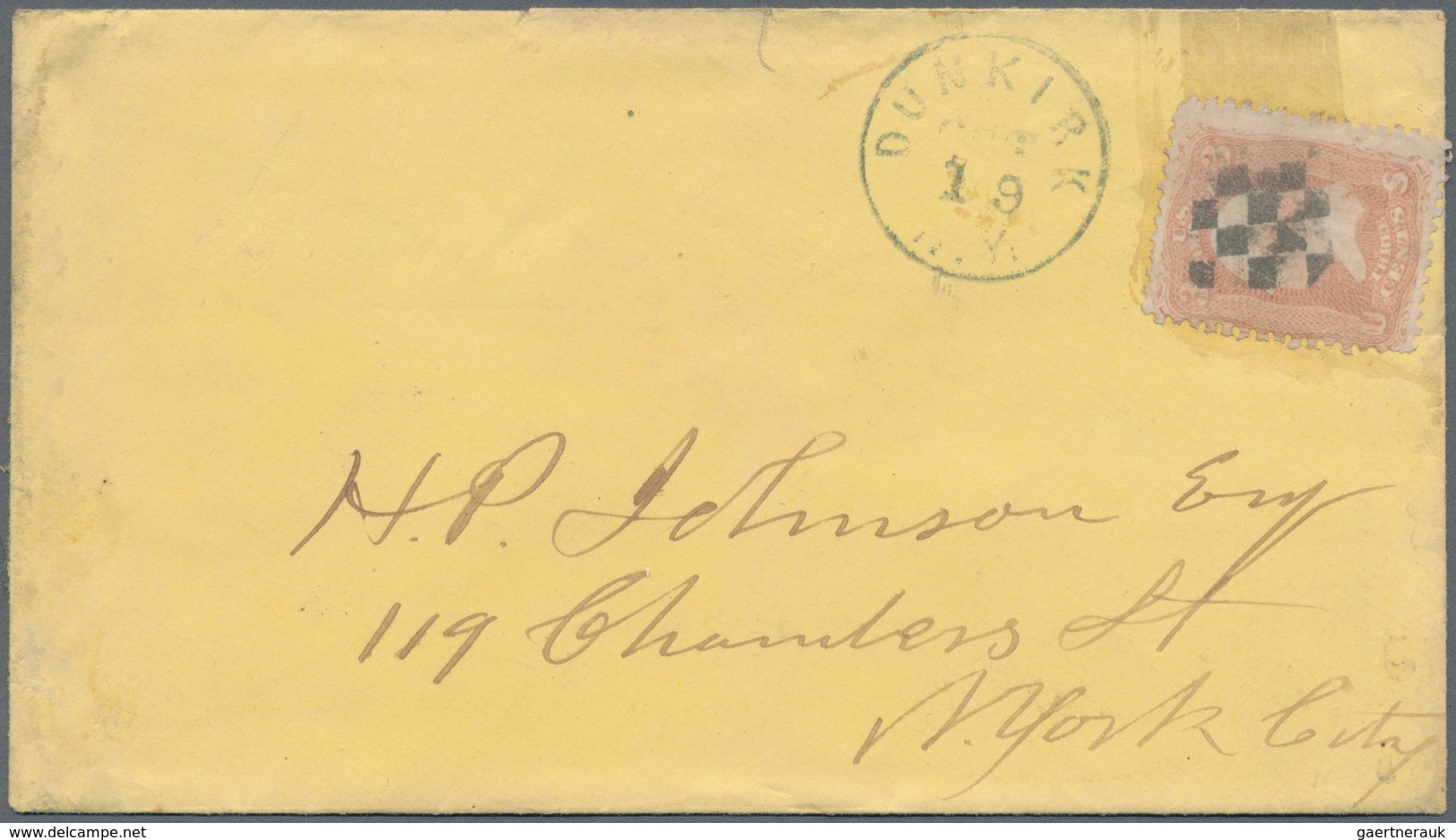 Thematik: Spiele-Schach / Games-chess: 1861 (ca.), USA: Washington 3c. Rose Used On Cover With Fancy - Chess