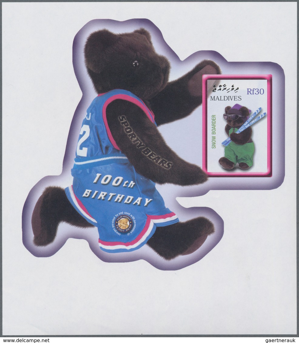 Thematik: Spielzeug / Toys: 2002, MALDIVES: 100th Birthday Of Teddy Bear Complete Set Of Three IMPER - Unclassified