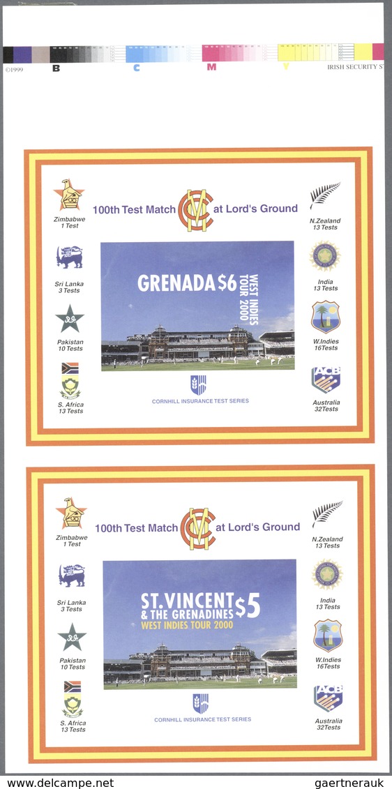 Thematik: Sport / Sport: 2000, GRENADA And ST. VINCENT: 100th CRICKET Test Match At Lord's Ground Ve - Other & Unclassified