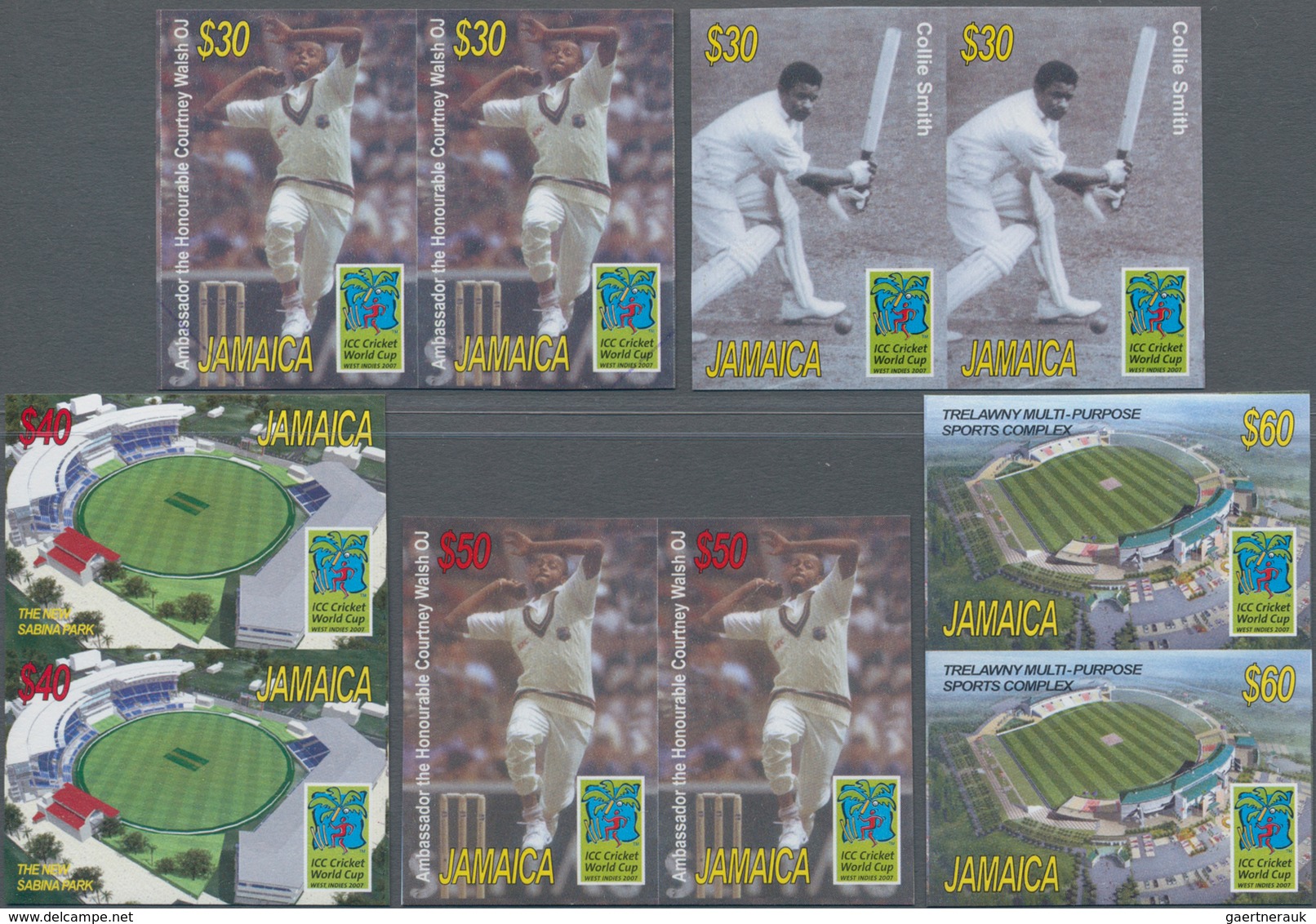 Thematik: Sport / Sport: 2007, JAMAICA: Cricket World Cup Complete Set Of Five In Horizontal Or Vert - Other & Unclassified