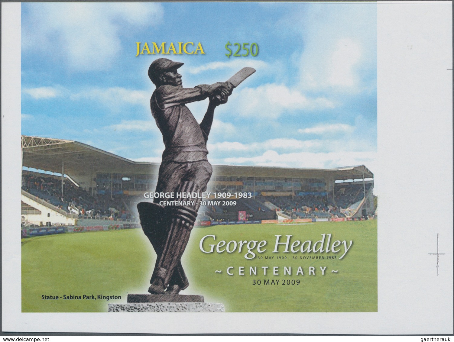 Thematik: Sport / Sport: 2009, JAMAICA: 100th Birthday Of George Headley (cricket Player) Complete S - Other & Unclassified