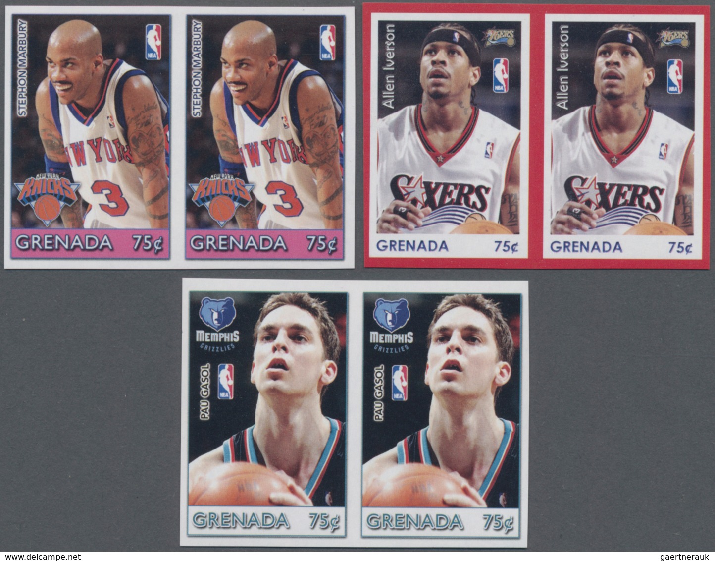 Thematik: Sport-Basketball / Sport-basketball: 2004, GRENADA: Basketball Players Of North American L - Basketball