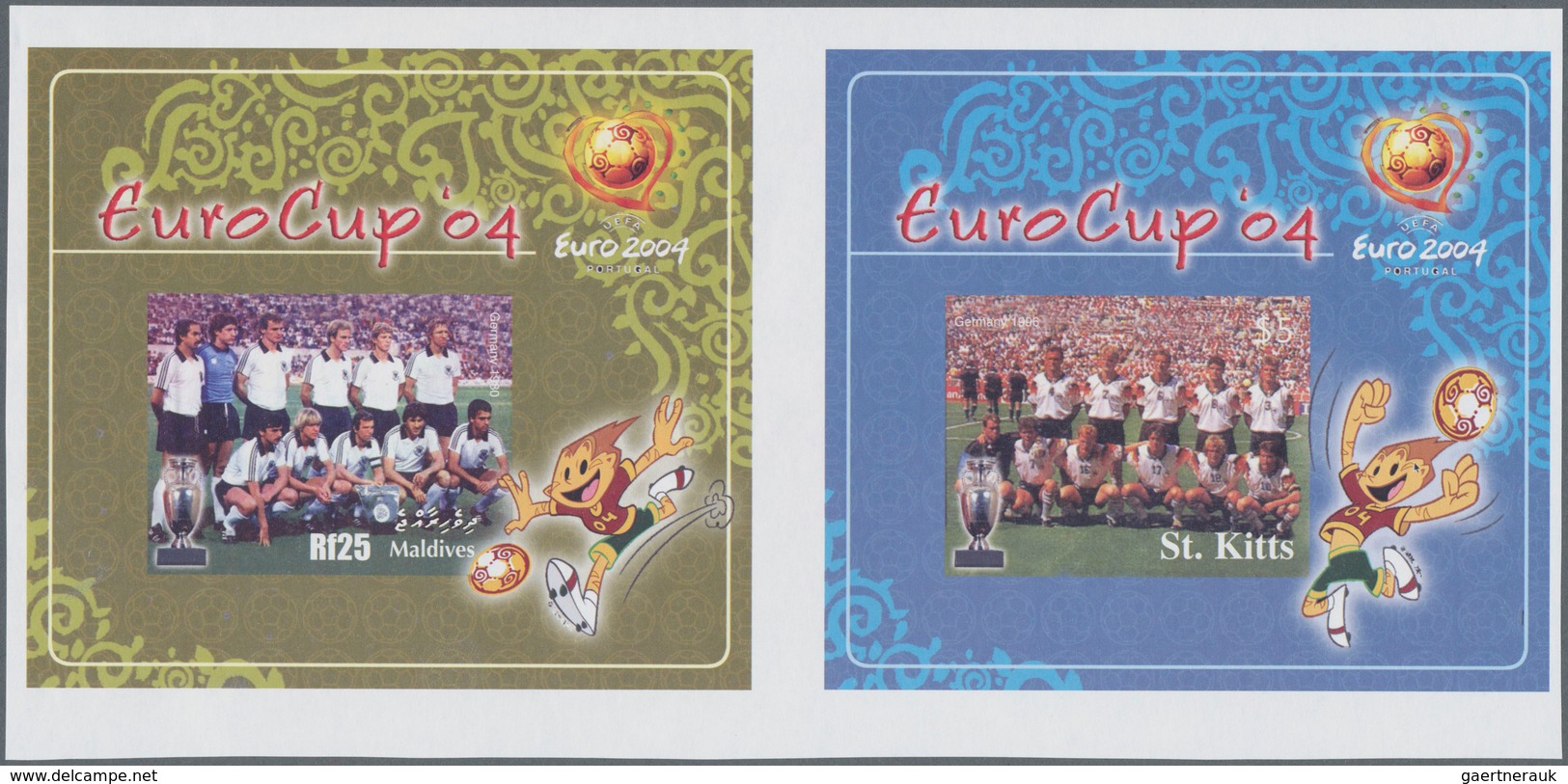 Thematik: Sport-Fußball / Sport-soccer, Football: 2004, MALDIVES And ST. KITTS: European Football Ch - Sonstige & Ohne Zuordnung