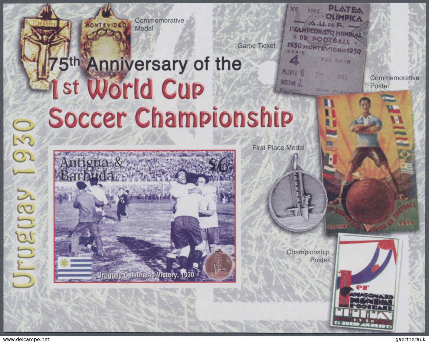 Thematik: Sport-Fußball / Sport-soccer, Football: 2005, ANTIGUA & BARBUDA: 75th Anniversary Of The 1 - Sonstige & Ohne Zuordnung