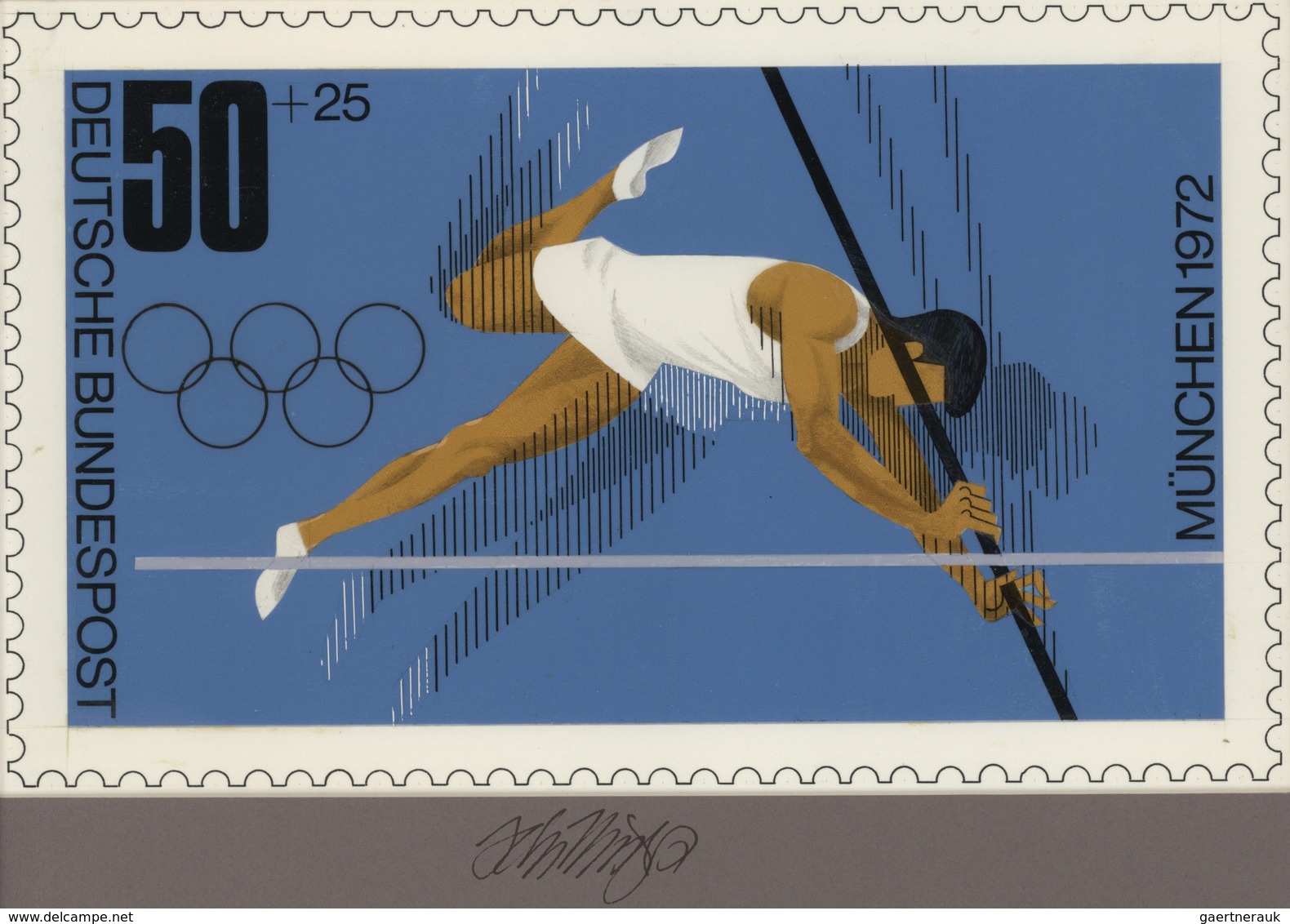 Thematik: Sport-Leichtathletik / Sports-athletics: 1972, Bund, Nicht Angenommener Künstlerentwurf (2 - Athletics