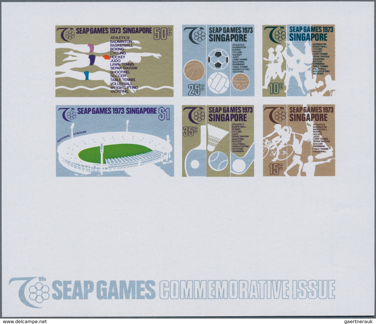 Thematik: Sport-Tischtennis / Sport-table Tennis: 1973, Singapore. Imperforated Souvenir Sheet "SEAP - Table Tennis