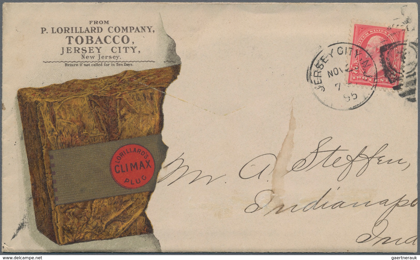 Thematik: Tabak / Tobacco: 1894/1895, USA: Two Covers Bearing Diff. 2c. Stamps Used From St. Louis ( - Tobacco