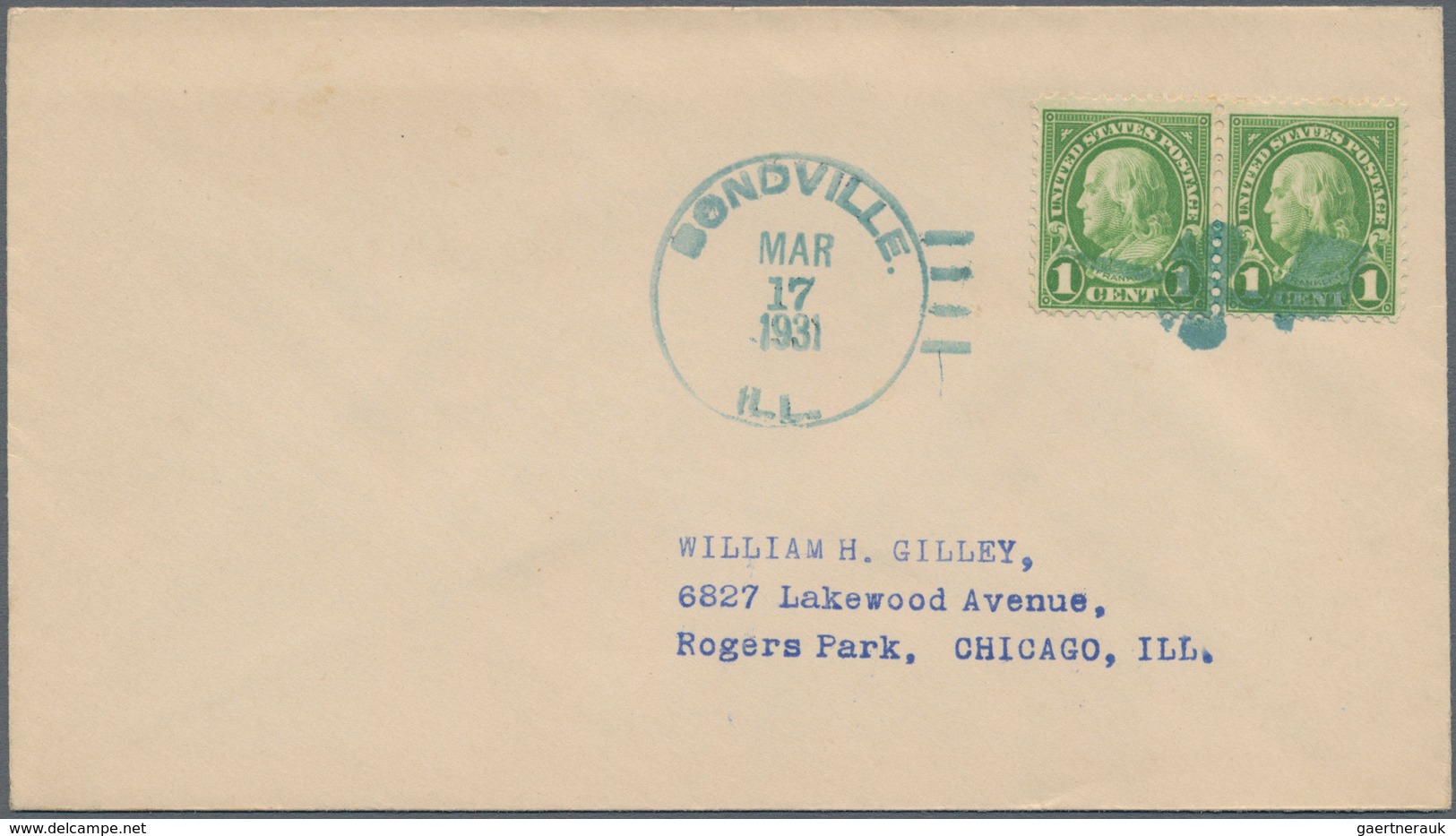 Thematik: Tabak / Tobacco: 1931 (17.3.), USA: Franklin 1c. Green (horiz. Pair) Used On Cover With Bl - Tabak