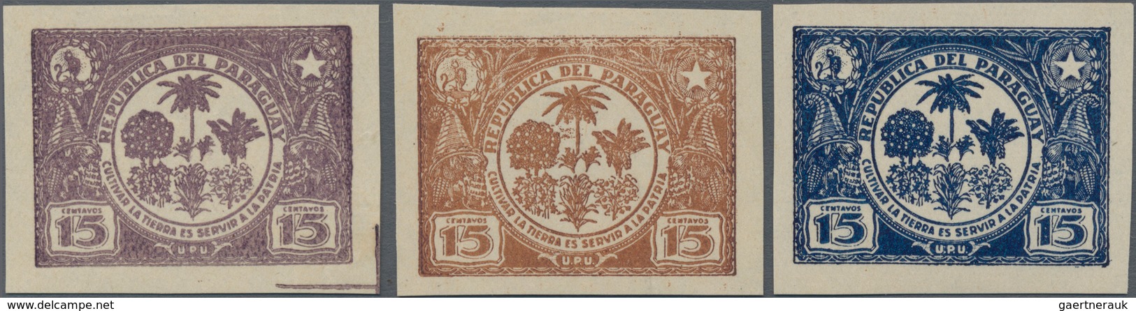 Thematik: Tabak / Tobacco: 1940, PARAGUAY: Prepared But Unissued Stamp 15 Cent. 'Cultivar La Tierra' - Tabak