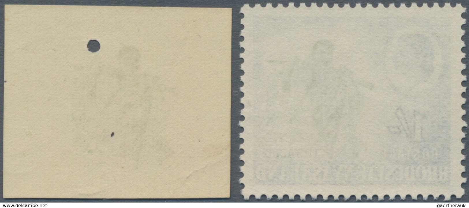 Thematik: Tabak / Tobacco: 1959, RHODESIA&NYASALAND: QEII Definitive 1s. Light Green/ultramarine Imp - Tabak