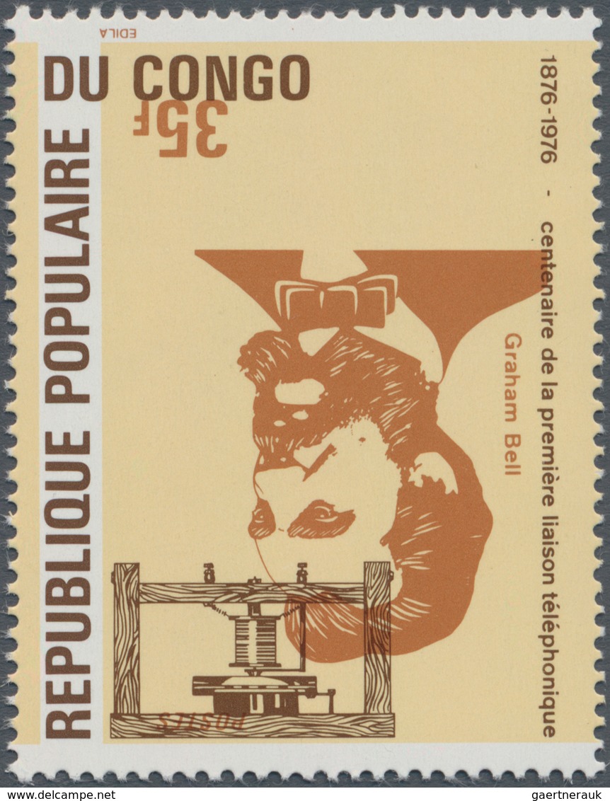 Thematik: Technik-Telefon / Technic-telephone: 1976, Congo, Centenary Of Telephone, 35fr. "Alexander - Telekom