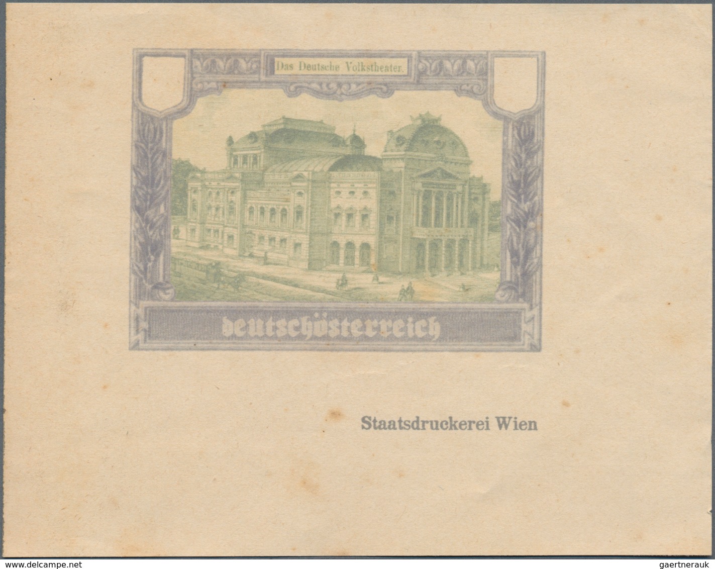 Thematik: Theater / Theater: 1918 (ca.) Deutsch-Österreich (German Austria). Coloured Essay For A St - Theater